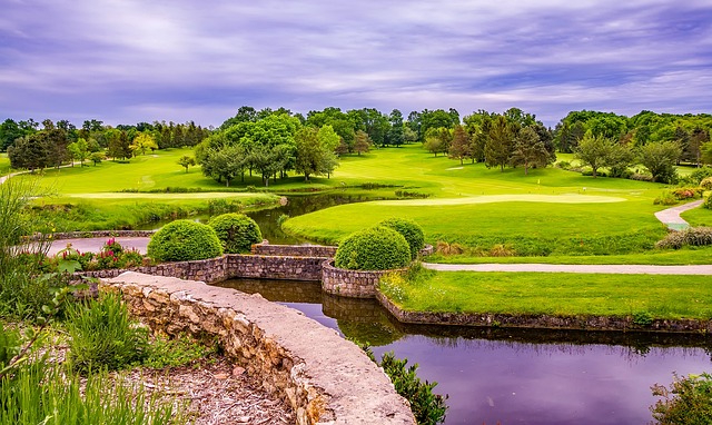 golf course, france, landscape